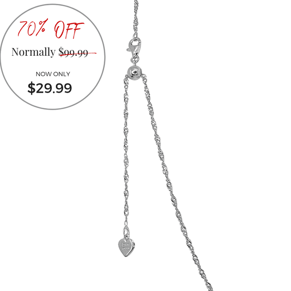 24"Italian Sterling Silver Milano Twist Adjustable Chain