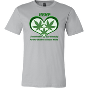 Hemp For Sustainable Future for Children??-3 Hemp Leaves Floating in a Green Heart