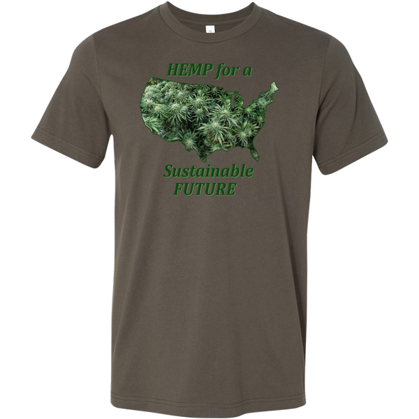 Hemp For Sustainable Future-Flowering Hemp Plants Floating in Outline of USA