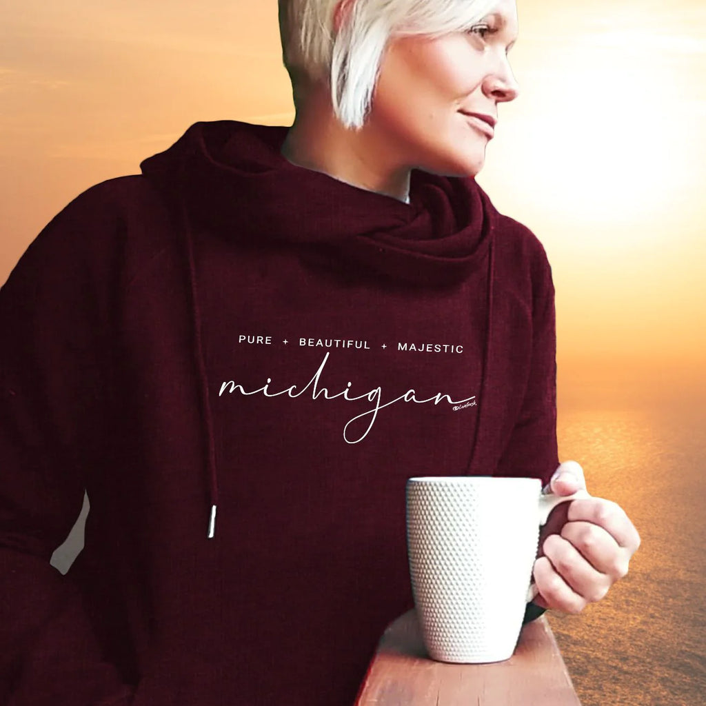 "Majestic" Women's Fleece Funnel Neck Pullover Hoodie