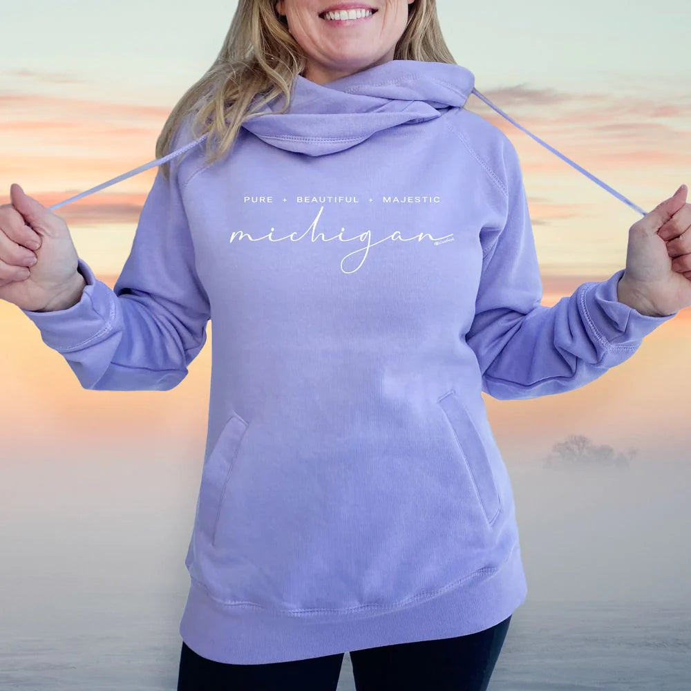 "Majestic" Women's Fleece Funnel Neck Pullover Hoodie