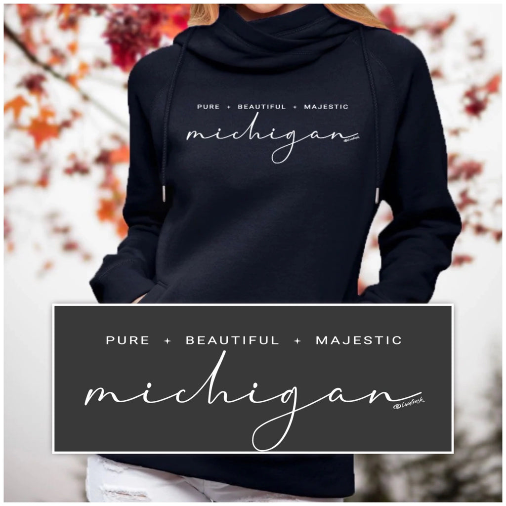 "Majestic" Women's Fleece Funnel Neck Pullover Hoodie