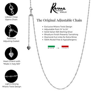 Cadena ajustable Milano Twist de plata esterlina italiana de 24"