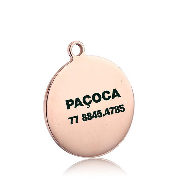 Pingente de identificação personalizado para coleira