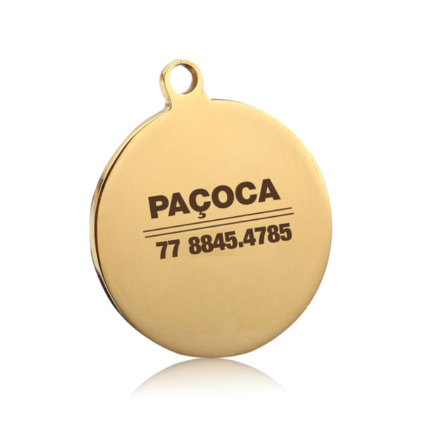 Pingente de identificação personalizado para coleira