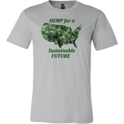 Hemp For Sustainable Future-Flowering Hemp Plants Floating in Outline of USA