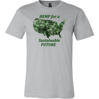 Hemp For Sustainable Future-Flowering Hemp Plants Floating in Outline of USA