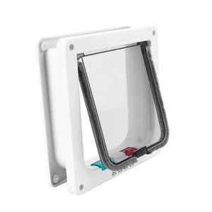 Puerta abatible con 4 posiciones y cerradura para gatos