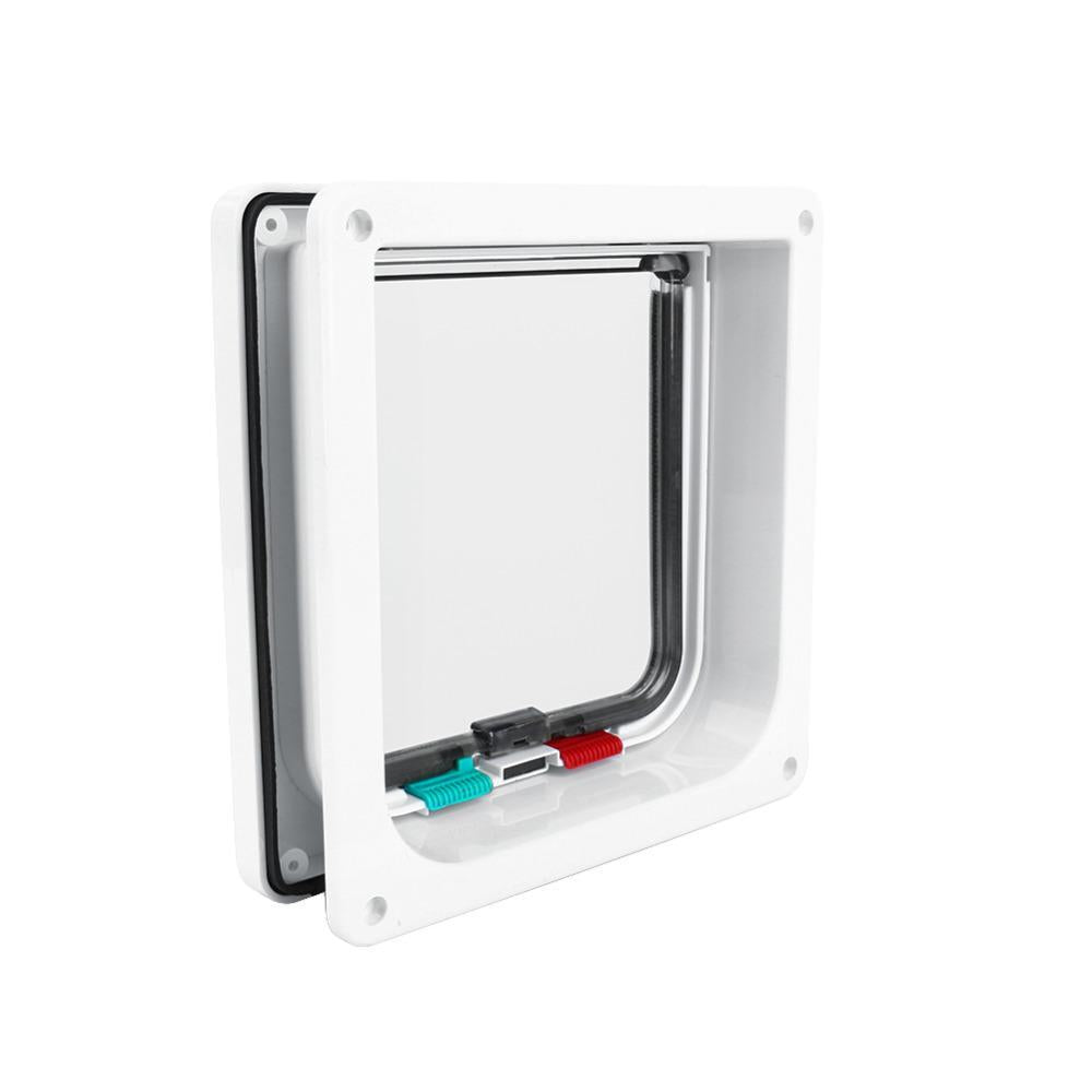 Puerta abatible con 4 posiciones y cerradura para gatos
