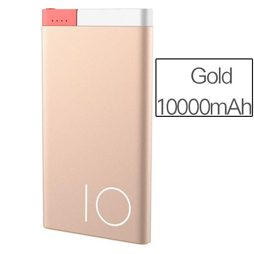 Slim 10000 MAh ROCK Portable Ultra-thin Polymer Metal Alloy Powerbank Battery