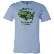 Hemp For Sustainable Future-Flowering Hemp Plants Floating in Outline of USA