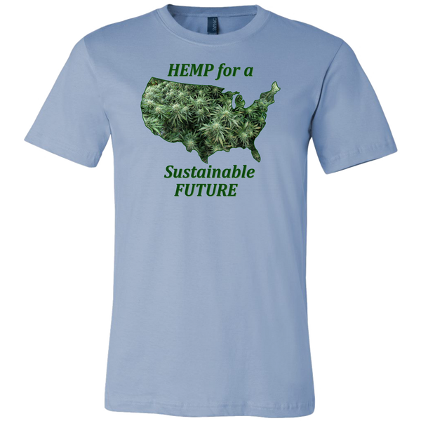 Hemp For Sustainable Future-Flowering Hemp Plants Floating in Outline of USA